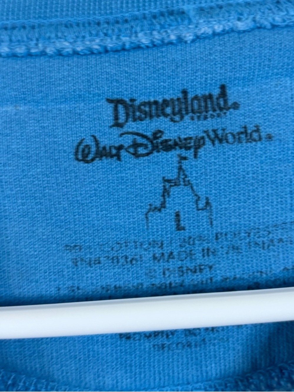 Disneyland Sky Blue Pullover Mickey Mouse Disney World Sz Large Sweatshirt - Picture 8 of 9